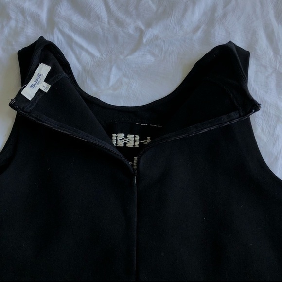Madewell Stitch Frame Ponte Black Embroidered Tank Top - Picture 9 of 11